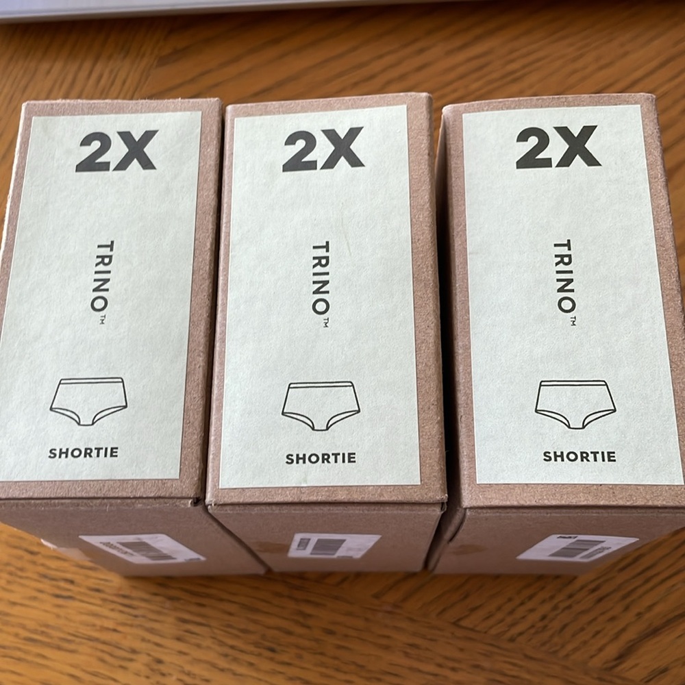 3 Allbirds Women’s Shortie Underwear Aloe Size 2X / XXL All 3 are NEW in Boxes - Picture 3 of 4